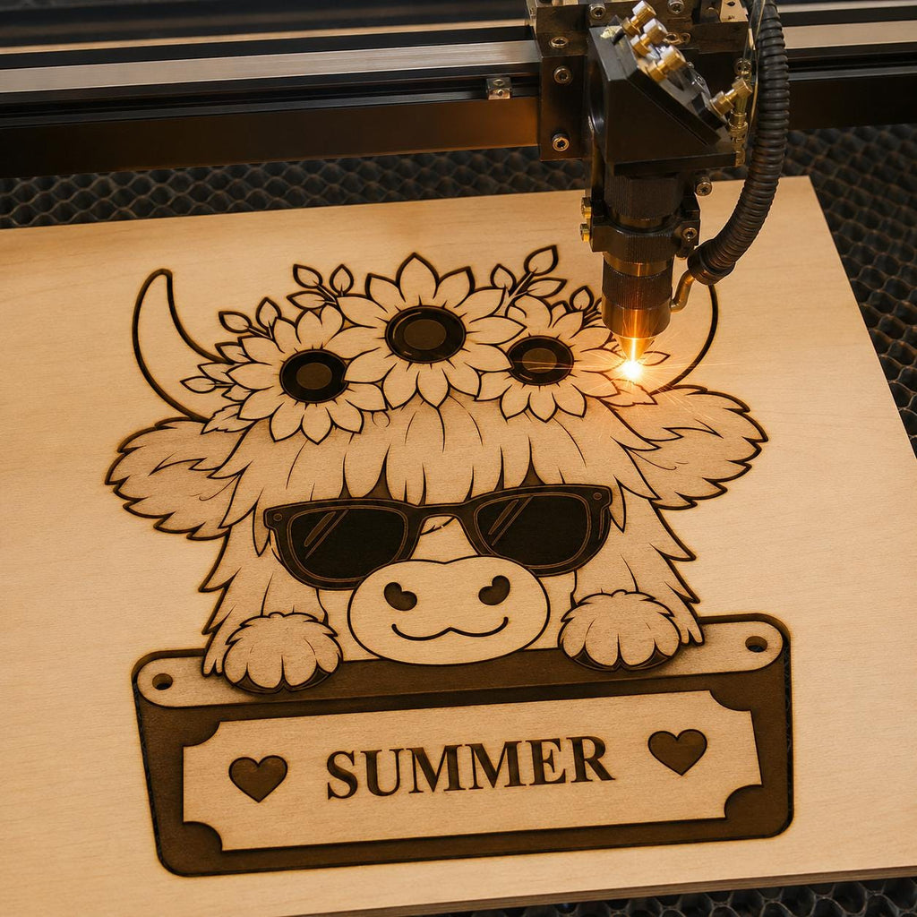Personalized Summer Highland Cow SVG | Sunflower Farmhouse Decor