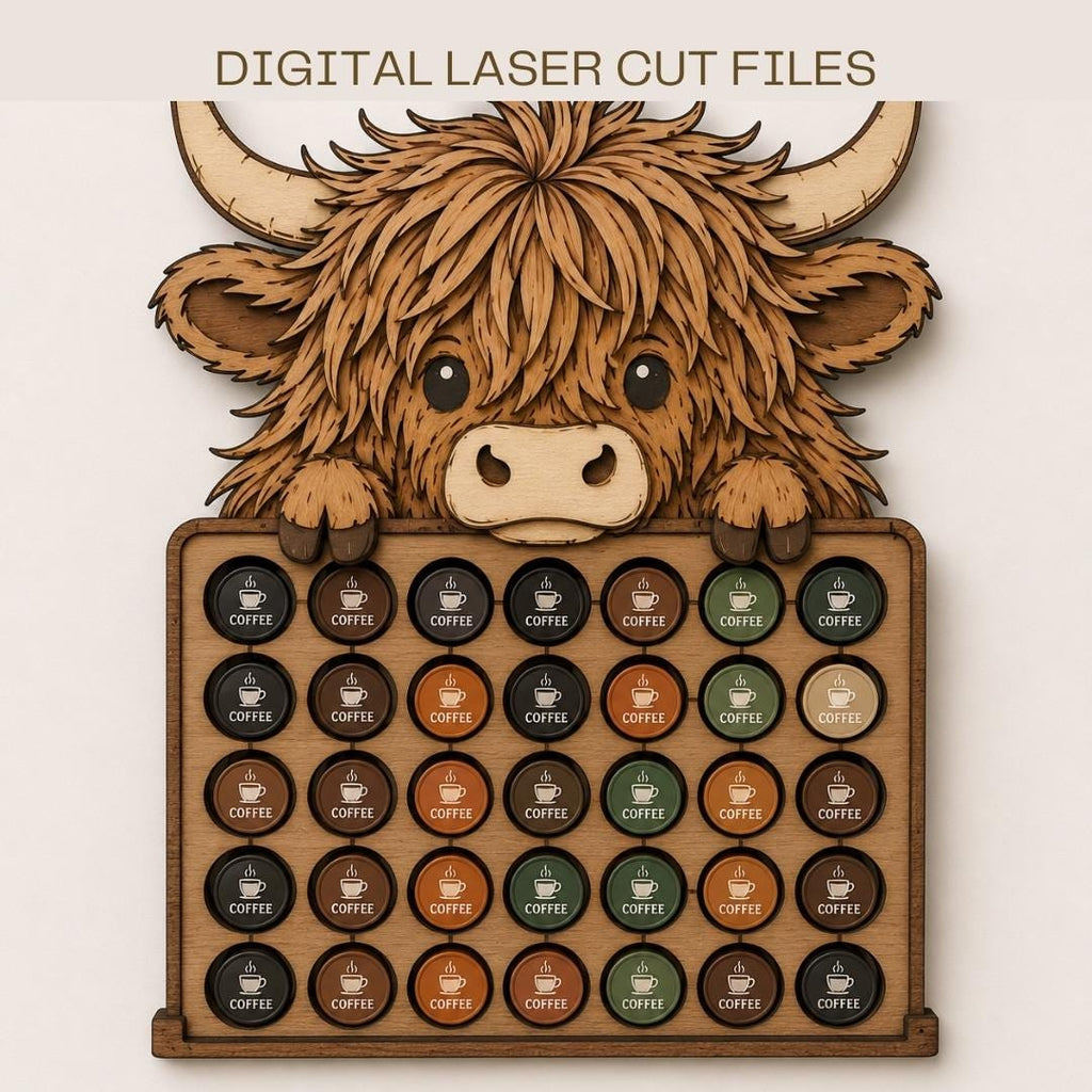 highland-cow-coffee-pod-holder-svg-laser-cut-file
