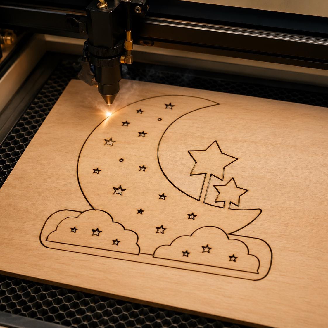 Layered SVG moon lamp kids room decor digital download laser cutting file